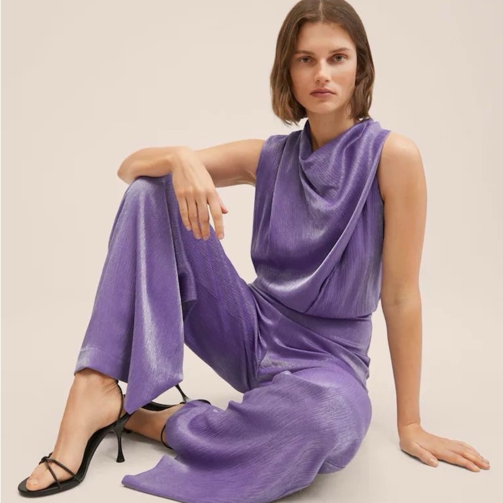 MANGO Lilac Shimmery Jumpsuit